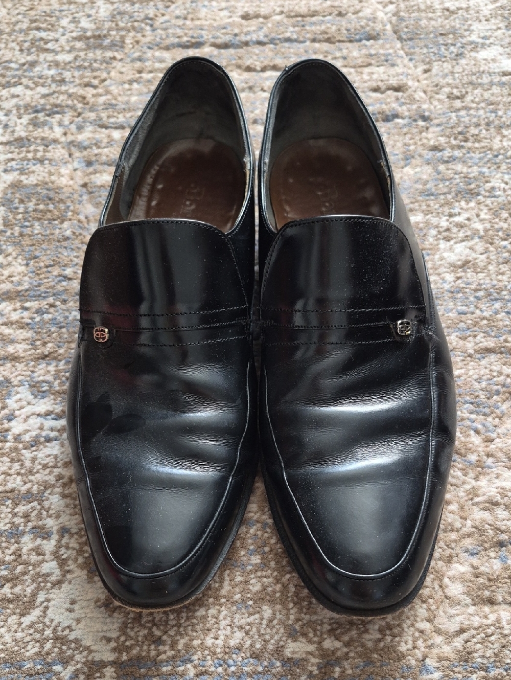 Baker Novas Black Leather Loafers